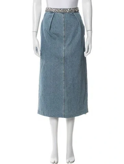Pre-owned Zimmermann Midi Length Skirt In Blue