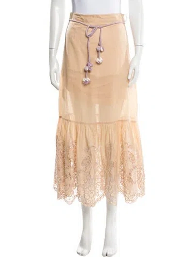 Pre-owned Zimmermann Midi Length Skirt In Neutral