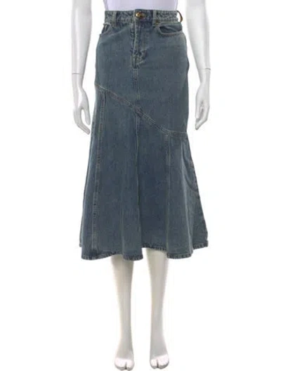 Pre-owned Zimmermann Midi Length Skirt W/ Tags In Blue