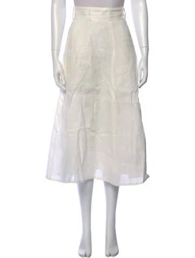 Pre-owned Zimmermann Midi Length Skirt In White
