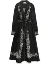 Zimmermann Embroidered Long Sleeve Linen Shirtdress In Schwarz