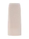 Zimmermann Pointelle-knit Wool Midi Skirt In Blush