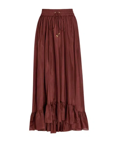 Zimmermann Midi Skirt In Red
