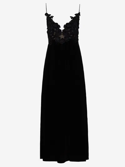 Zimmermann Midi Velvet Dress In Negre