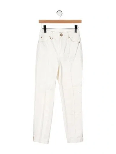 Pre-owned Zimmermann Mid-rise Straight Leg Jeans In Neutral