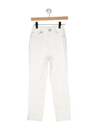 Pre-owned Zimmermann Mid-rise Straight Leg Jeans In White