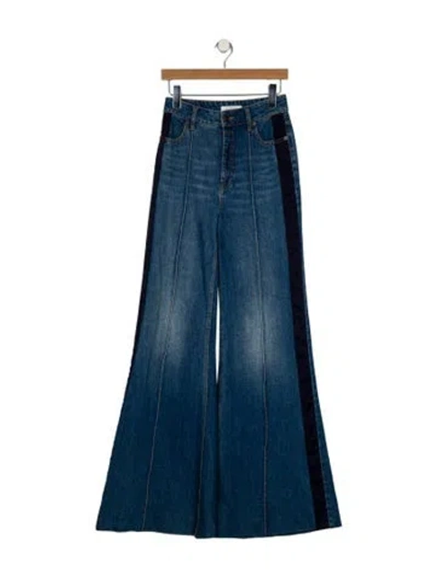 Pre-owned Zimmermann Mid-rise Wide Leg Jeans In Blue