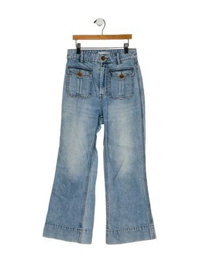 Pre-owned Zimmermann Mid-rise Wide Leg Jeans In Blue