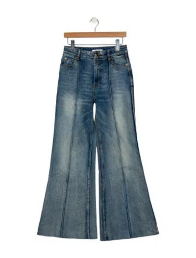 Pre-owned Zimmermann Mid-rise Wide Leg Jeans In Blue