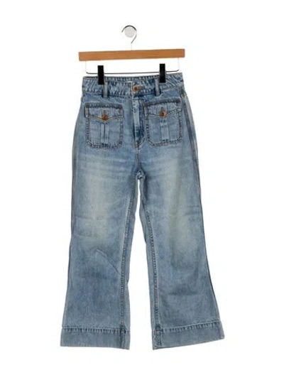 Pre-owned Zimmermann Mid-rise Wide Leg Jeans In Blue