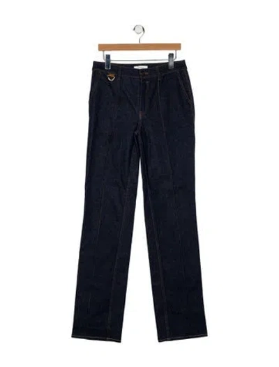 Pre-owned Zimmermann Mid-rise Wide Leg Jeans In Blue
