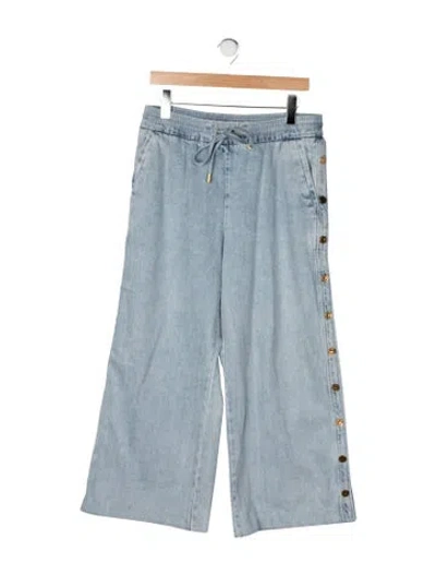 Pre-owned Zimmermann Mid-rise Wide Leg Jeans In Blue