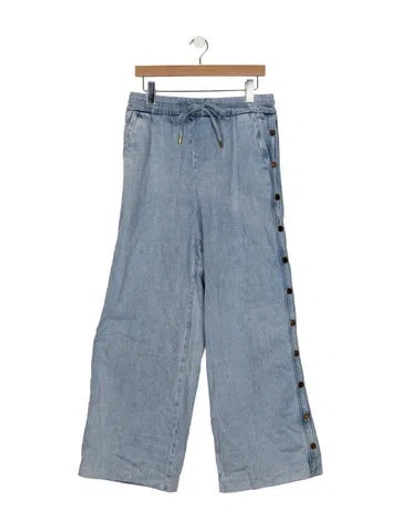 Pre-owned Zimmermann Mid-rise Wide Leg Jeans In Blue