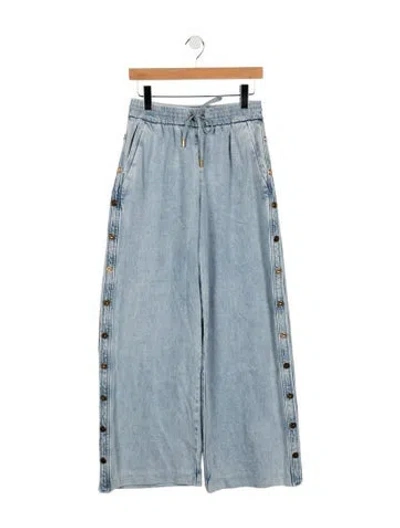 Pre-owned Zimmermann Mid-rise Wide Leg Jeans In Blue