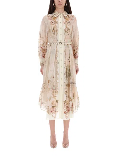 Zimmermann Miidi Dress "memento" In Multi