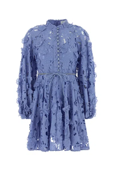 Zimmermann Womens Jacaranda Patience Long-sleeve Cotton Mini Dress Xs In Blue