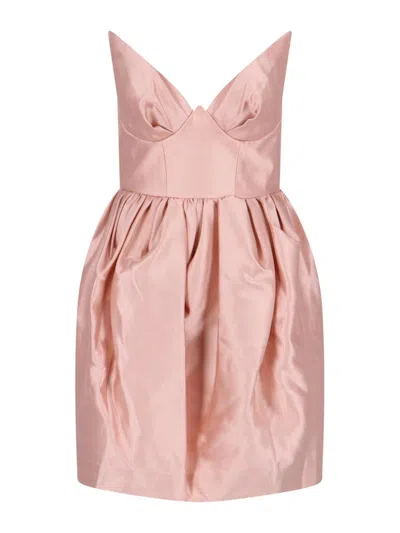 Zimmermann Knee Length Strapless Dress With Sweetheart Neckline In Pink