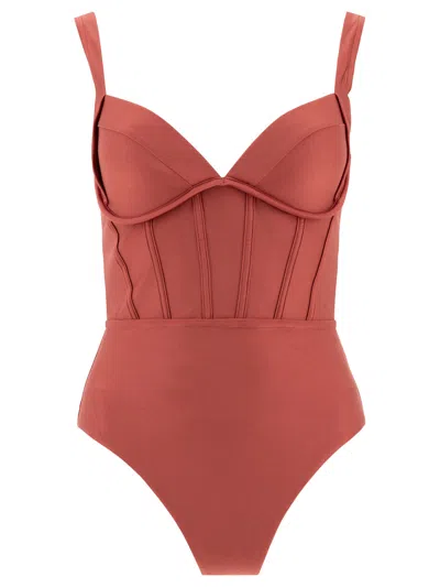 Zimmermann Mini Corset Swimsuit In Pink