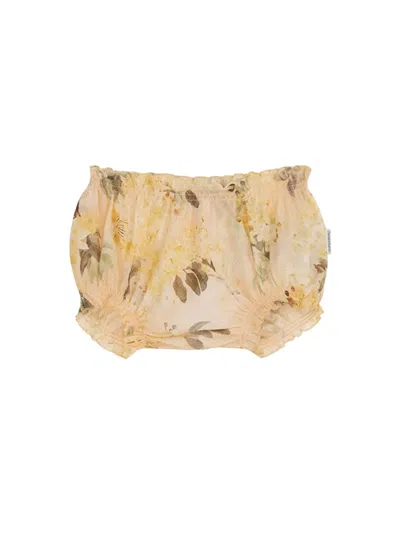 Zimmermann Mini Cotton Shorts For Girls In Yellow
