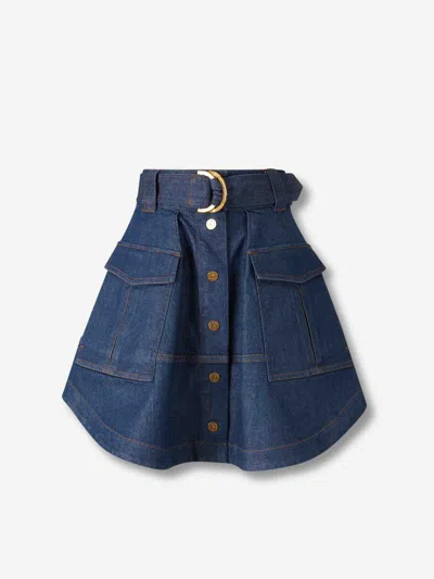 ZIMMERMANN ZIMMERMANN MINI DENIM SKIRT