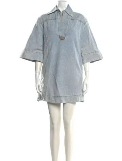 Pre-owned Zimmermann Mini Dress In Blue