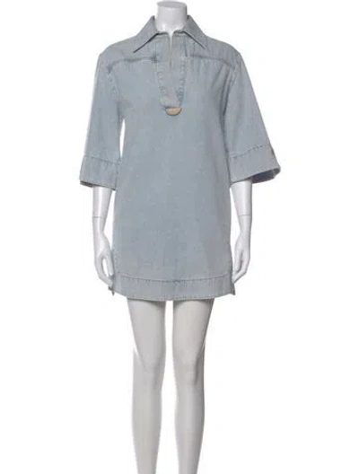 Pre-owned Zimmermann Mini Dress In Blue