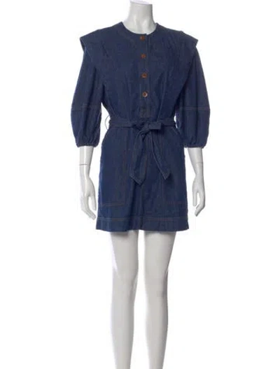 Pre-owned Zimmermann Mini Dress In Blue