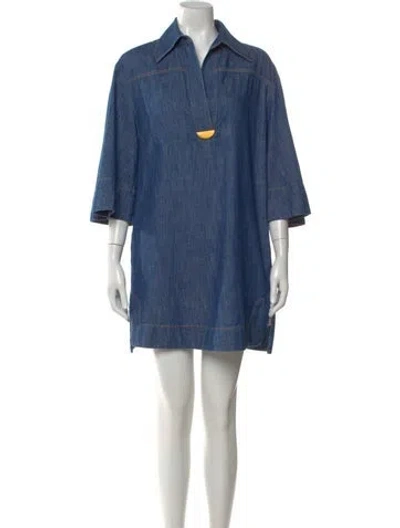 Pre-owned Zimmermann Mini Dress In Blue