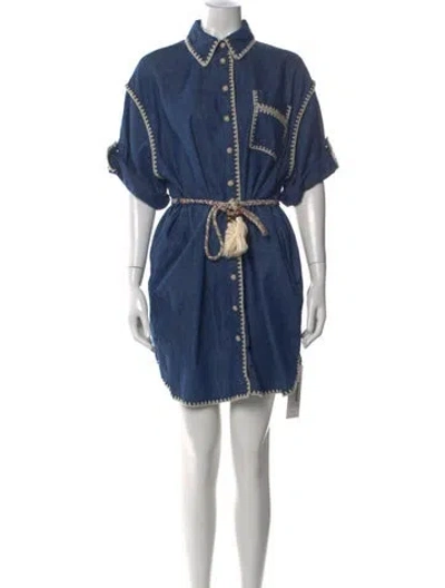 Pre-owned Zimmermann Mini Dress In Blue