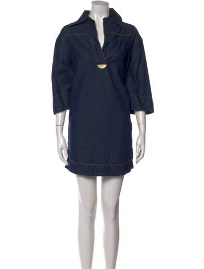 Pre-owned Zimmermann Mini Dress In Blue