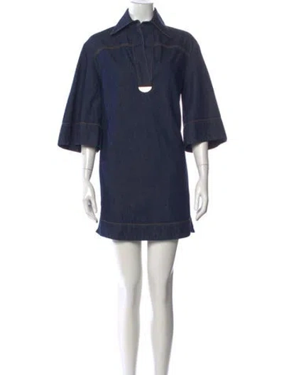 Pre-owned Zimmermann Mini Dress In Blue