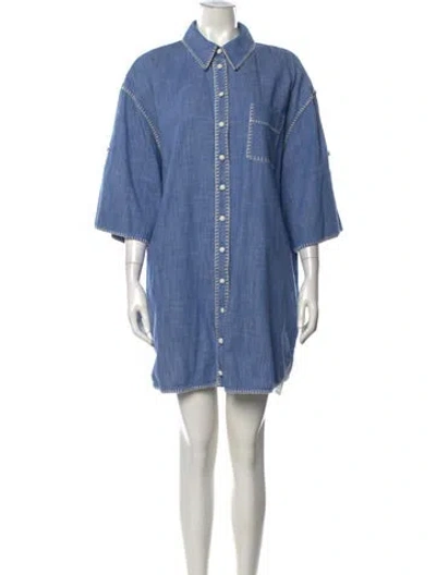 Pre-owned Zimmermann Mini Dress In Blue