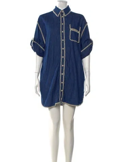 Pre-owned Zimmermann Mini Dress In Blue