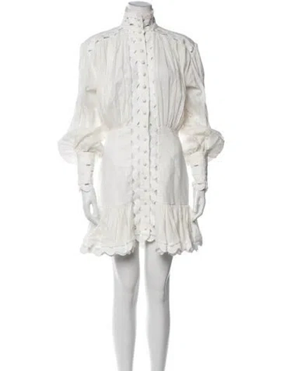 Pre-owned Zimmermann Mini Dress In White