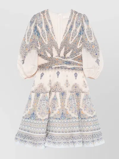 ZIMMERMANN MINI DRESS WITH PRINTED INTRICATE PATTERN