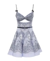 Zimmermann Crush Embellished Velvet-trimmed Printed Linen And Silk-blend Mini Dress In Gray