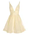 Zimmermann Illuminate Pleated Linen And Silk-blend Mini Dress In Yellow
