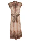Zimmermann Alchemy Belted Paisley-print Chiffon Midi Dress In Brown