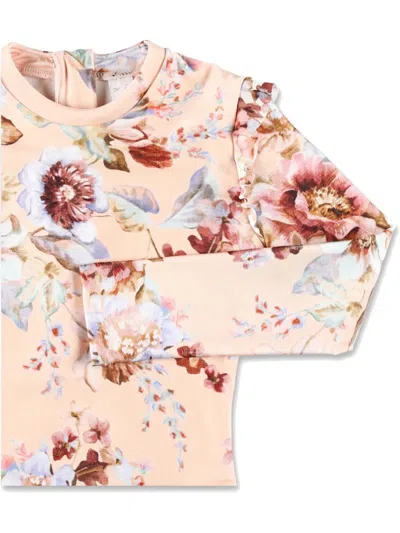 Zimmermann Mini Long Sleeve One-piece For Girls - Ss26 Collection In Multi