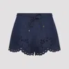 Zimmermann Mahon Broderie Anglaise Denim Shorts In Blue