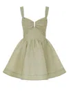 Zimmermann Mini "rebellion Drape" Dress In Green