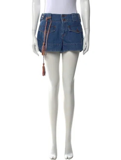 Pre-owned Zimmermann Mini Shorts In Blue