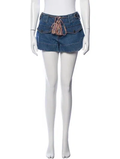 Pre-owned Zimmermann Mini Shorts In Blue
