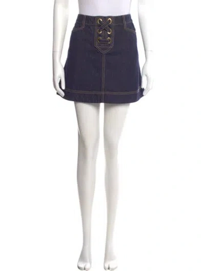 Pre-owned Zimmermann Mini Skirt In Blue