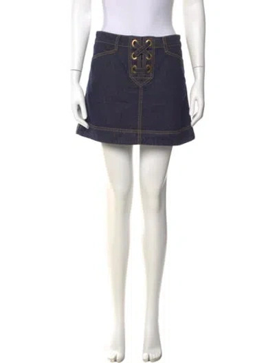 Pre-owned Zimmermann Mini Skirt In Blue