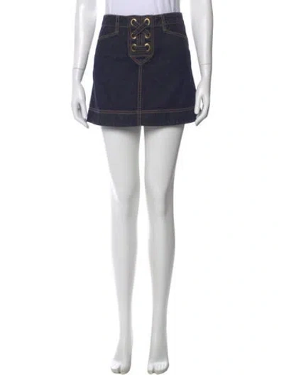 Pre-owned Zimmermann Mini Skirt In Blue