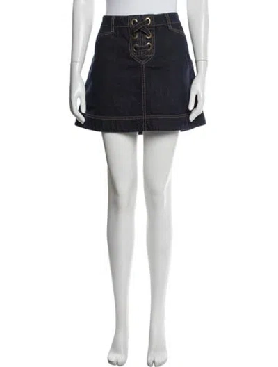 Pre-owned Zimmermann Mini Skirt In Blue