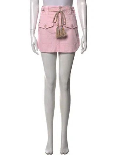 Pre-owned Zimmermann Mini Skirt In Pink