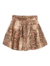 Zimmermann Hypnotic Belted Silk & Cotton Utility Miniskirt In Animal Print