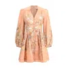 Zimmermann Mini Tallow Plunge Dres In Neutral